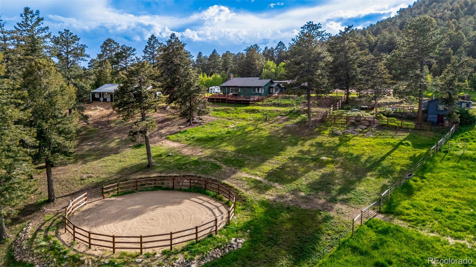 8537 Doubleheader Ranch Road Morrison, CO 80465 - Photo 21 of 48 a view of a swimming pool with a yard