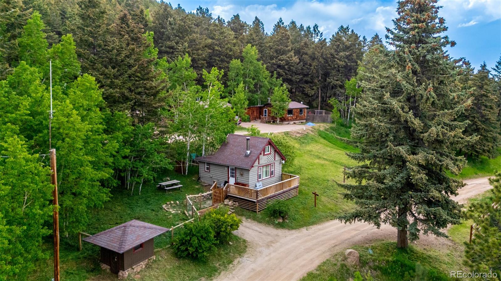 8537 Doubleheader Ranch Road Morrison, CO 80465 - Photo 6 of 48 an aerial view of a house with a garden