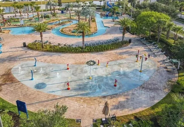 an aerial view of a highlighted house