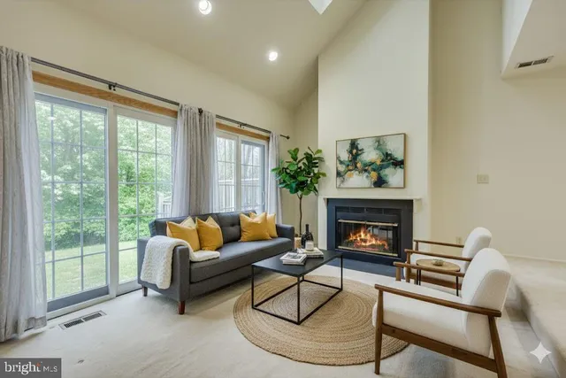 a view of a livingroom with a fireplace