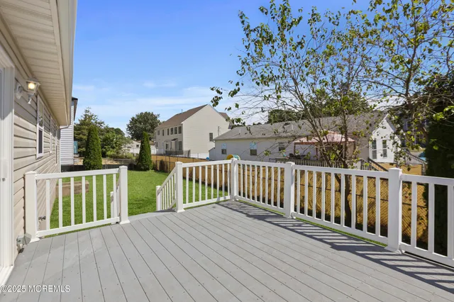 a view of a wooden deck