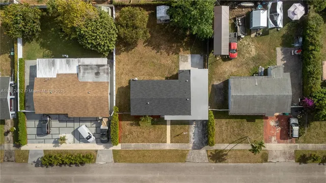an aerial view of multiple house