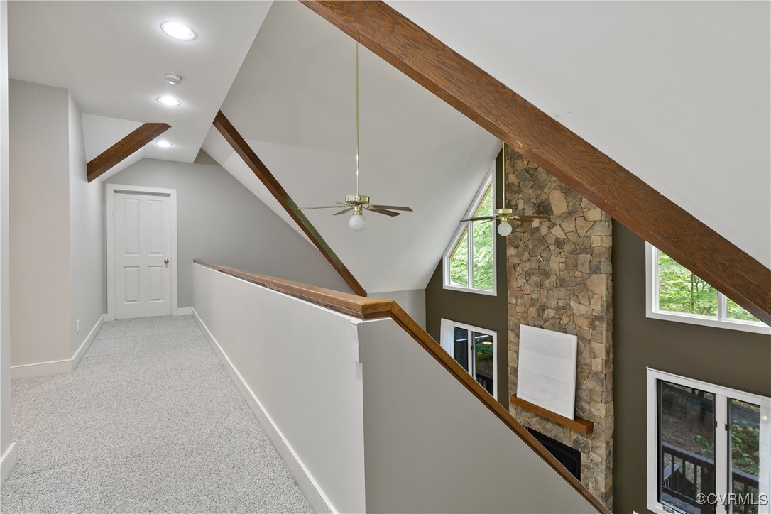 12293 Stancroft Road Rockville, VA 23146 - Photo 30 of 49 Hall featuring light carpet and lofted ceiling