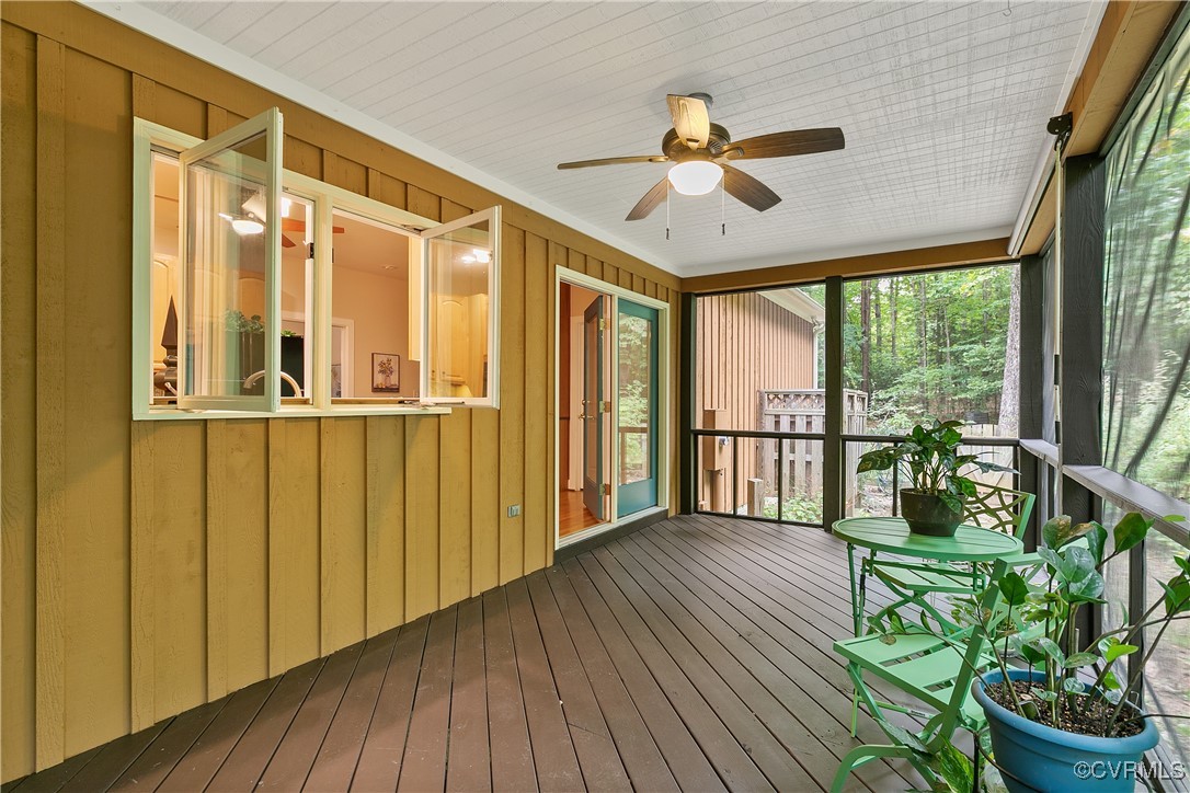 12293 Stancroft Road Rockville, VA 23146 - Photo 43 of 49 Unfurnished sunroom featuring ceiling fan
