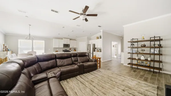 a living room with furniture