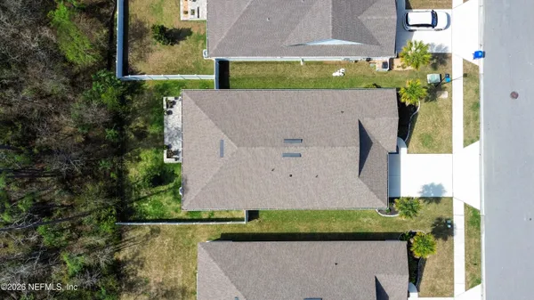 an aerial view of multiple house
