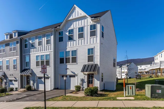 a front view of a building with street view