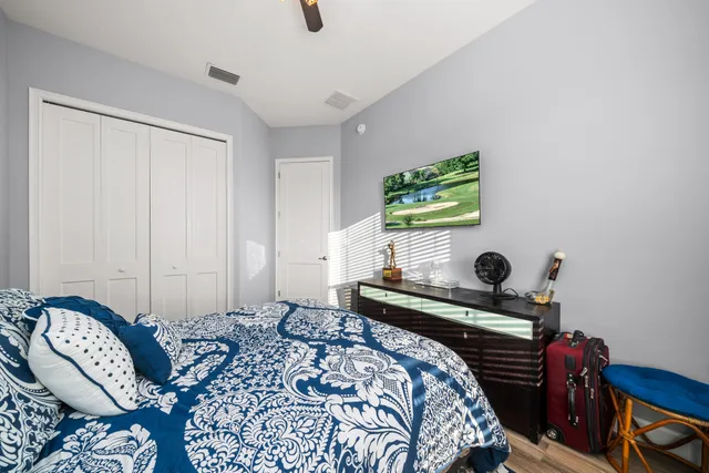 a view of a balcony with hardwood