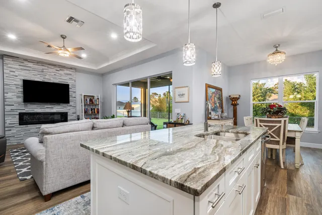 a view of a hallway with wooden door
