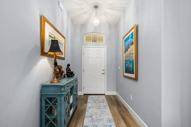 a view of a storage area with a garage