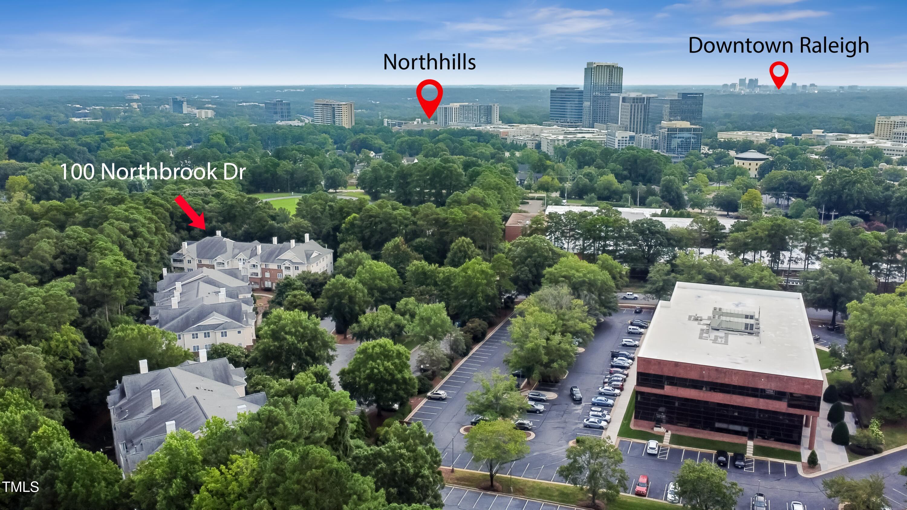 100 Northbrook Drive, Unit 205 Raleigh, NC 27609 - Photo 33 of 34 an aerial view of a houses