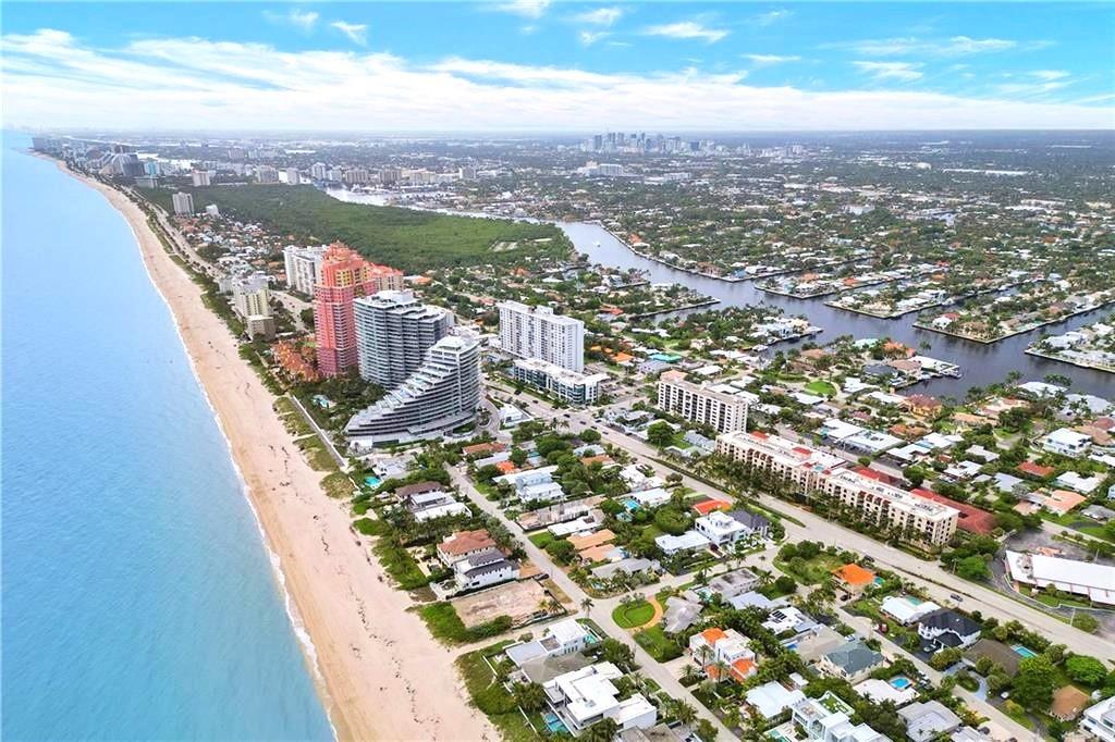2401 North Ocean Boulevard, Unit 403 Fort Lauderdale, FL 33305 - Photo 32 of 32 an aerial view of residential houses with city view