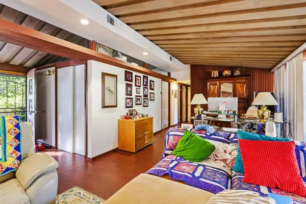 a living room with furniture