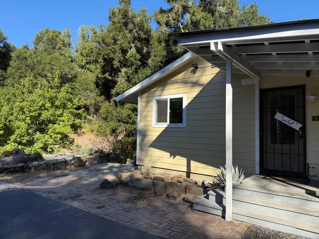 a view of backyard with a barn and a cactus plant
