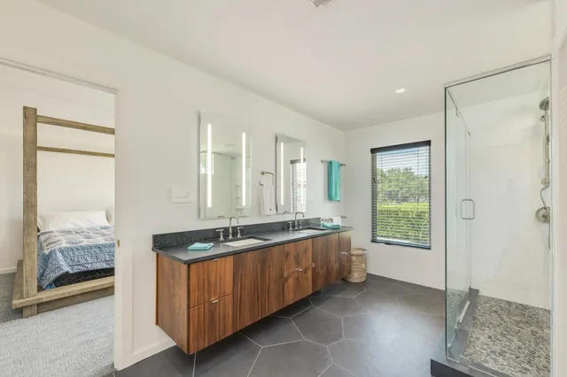 a bathroom with a shower