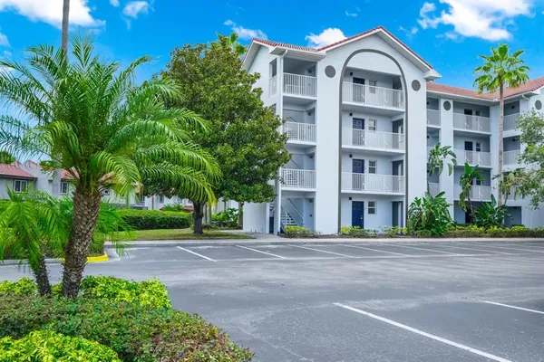 a front view of a multi story residential apartment buildings