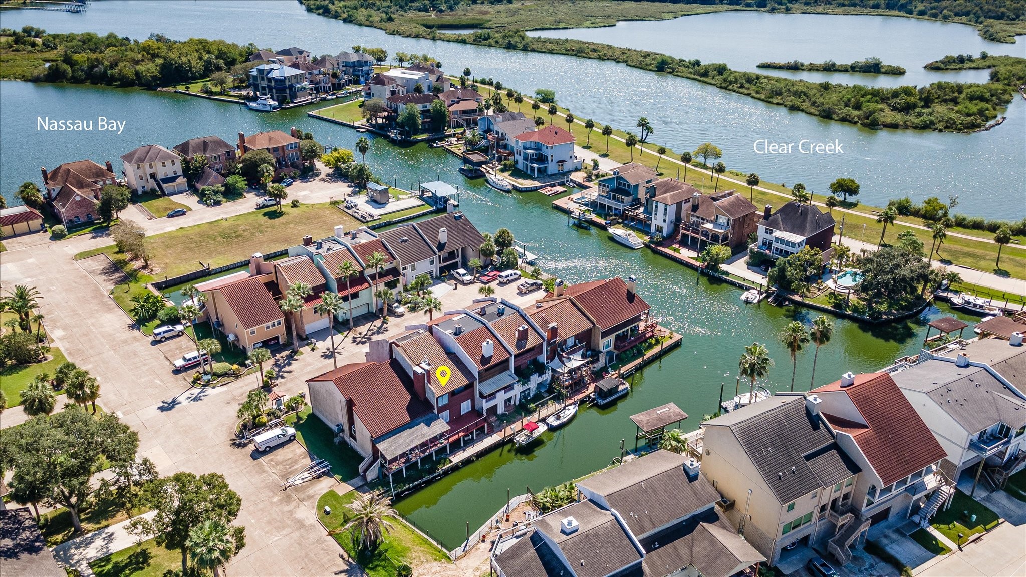 18 Antilles Lane Nassau Bay, TX 77058 - Photo 31 of 44 an aerial view of a house with a lake view
