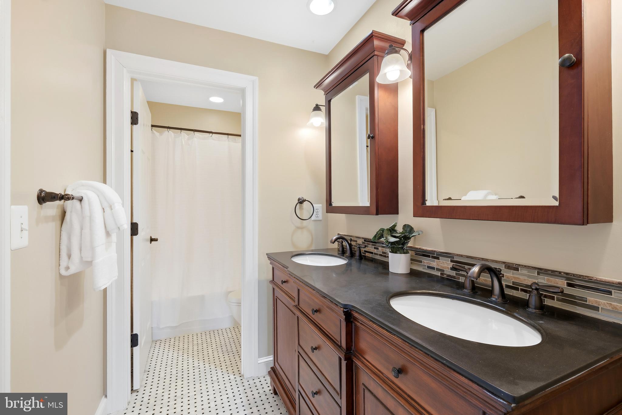 10405 Sandringham Court Potomac, MD 20854 - Photo 54 of 85 a bathroom with a sink double vanity and a mirror