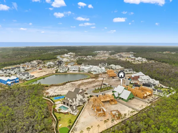 an aerial view of residential building with outdoor space