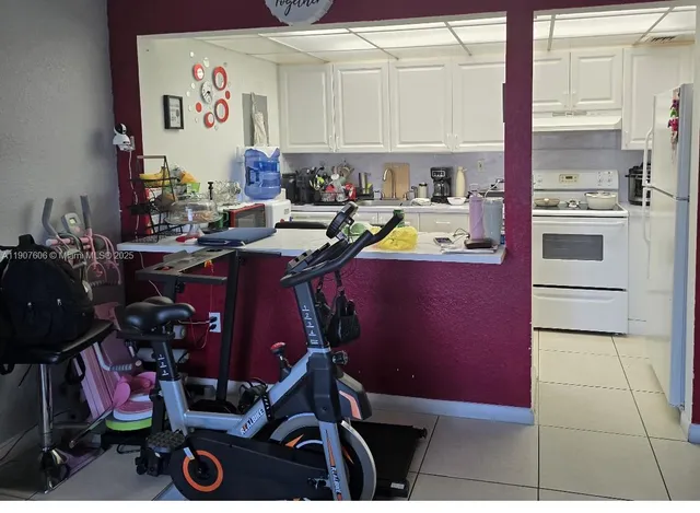 a room with gym equipment