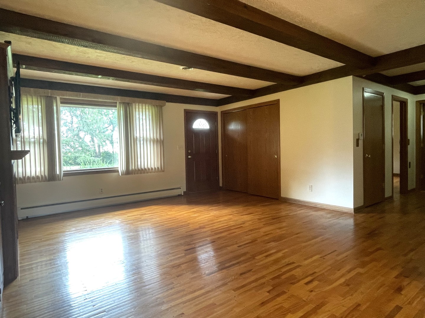 206 Palmyra Road Dixon, IL 61021 - Photo 6 of 46 a view of empty room with wooden floor and fan