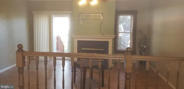 a view of a fireplace in a room