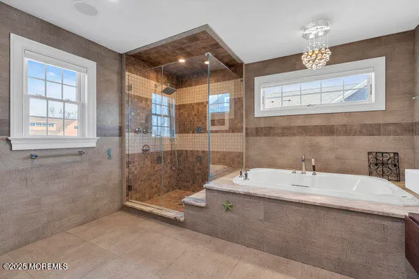 a view of balcony with wooden floor