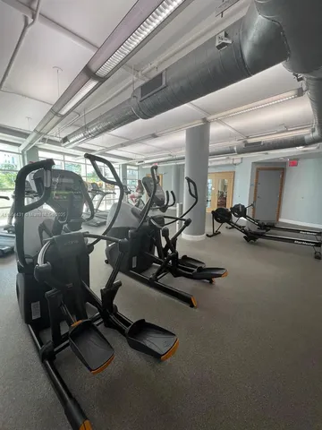 a room with gym equipment