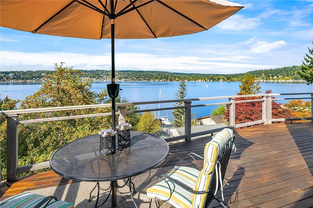 16005 Inglewood Road Northeast Kenmore, WA 98028 - Photo 25 of 39 a balcony with table and chairs