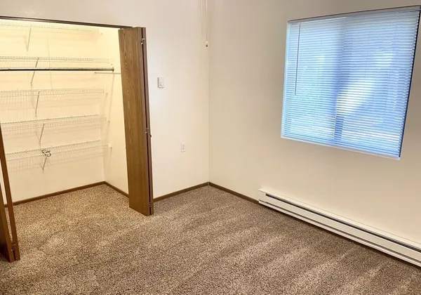 an empty room with a window