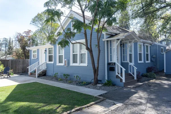 a front view of a house