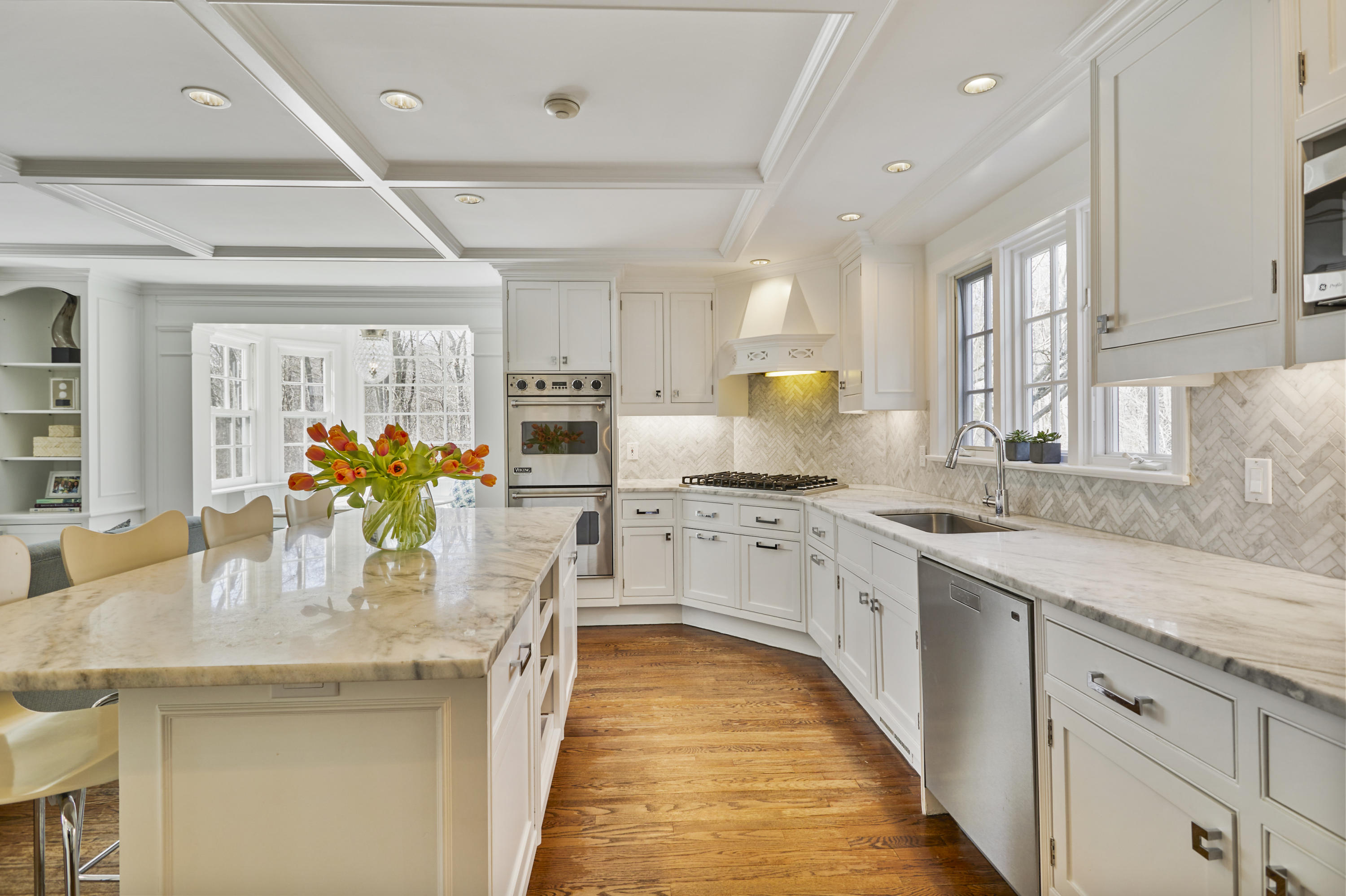 5 Driftway Lane Darien, CT 06820 - Photo 16 of 46 a kitchen with stainless steel appliances granite countertop lots of counter top space