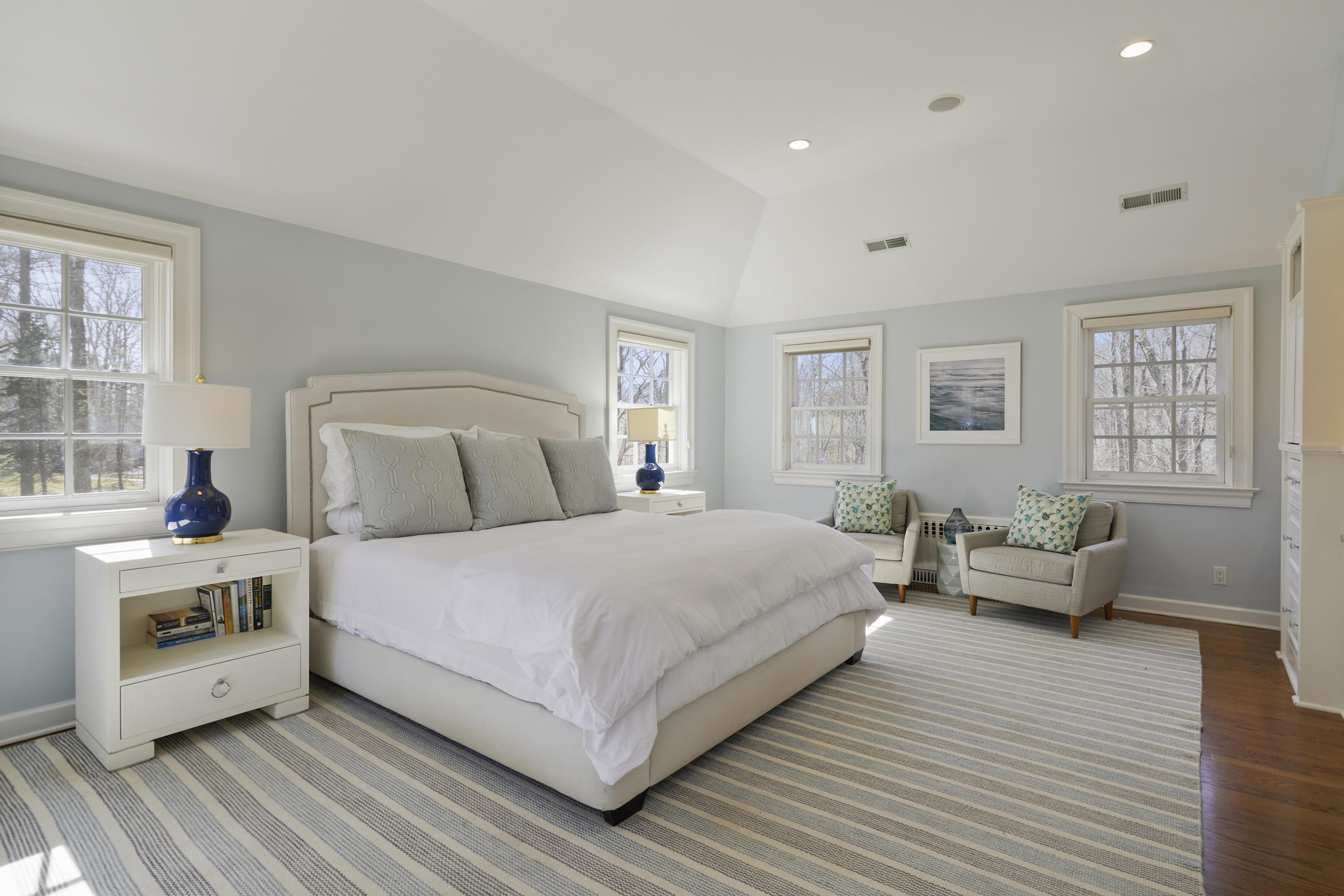 5 Driftway Lane Darien, CT 06820 - Photo 22 of 46 a bedroom with a large bed and a couch