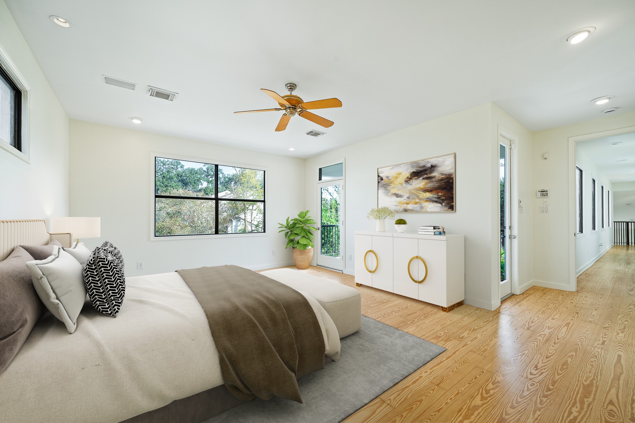 235 Malone Street Houston, TX 77007 - Photo 12 of 46 a bedroom with a large bed and a window