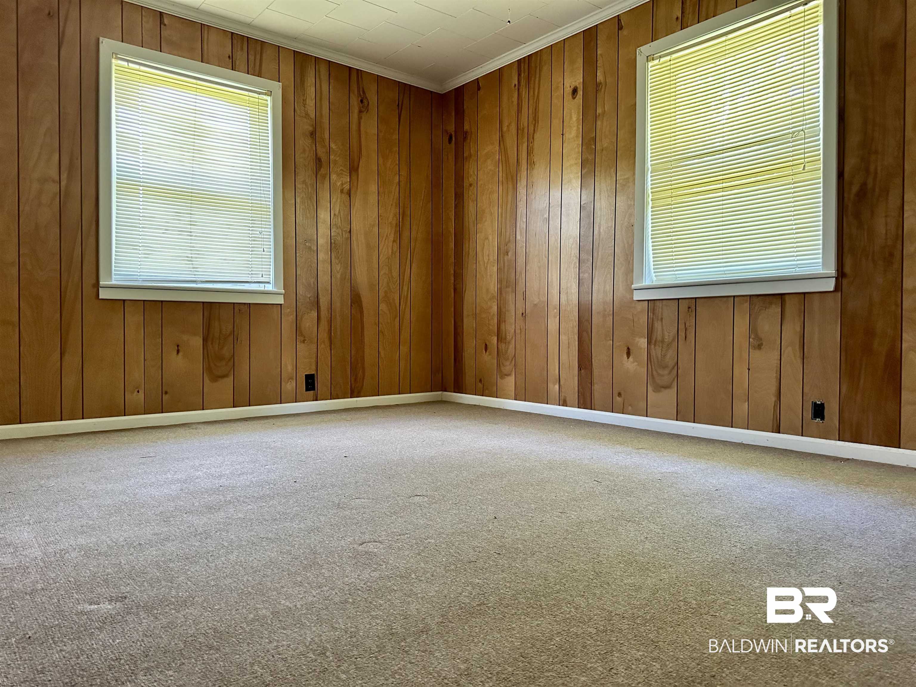 1081 Jay Road Brewton, AL 36426 - Photo 8 of 19 Carpeted spare room with wood walls and crown molding