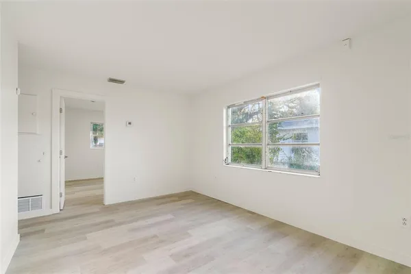 an empty room with a window