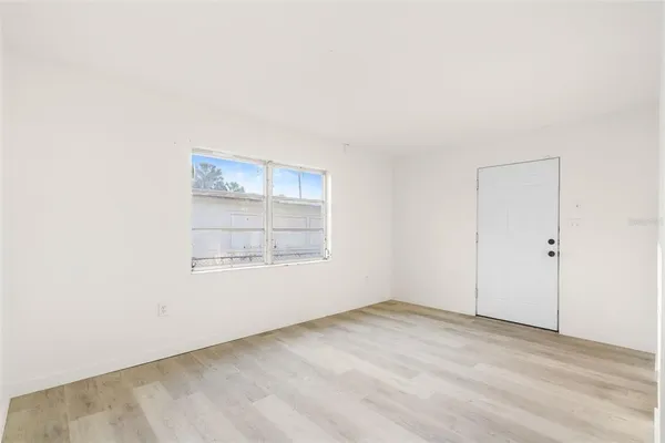 an empty room with a window