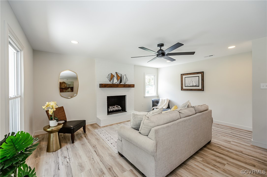 4300 North Courthouse Road Providence Forge, VA 23140 - Photo 12 of 28 a living room with furniture and a fireplace