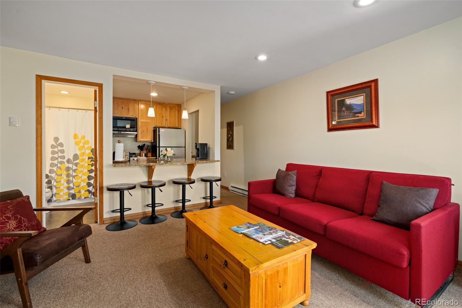 1800 Burgess Creek Road, Unit 205 Steamboat Springs, CO 80487 - Photo 7 of 28 a living room with furniture and a large window