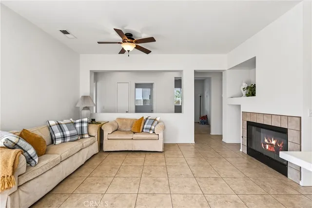 a living room with furniture and a couch