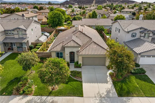 an aerial view of a house