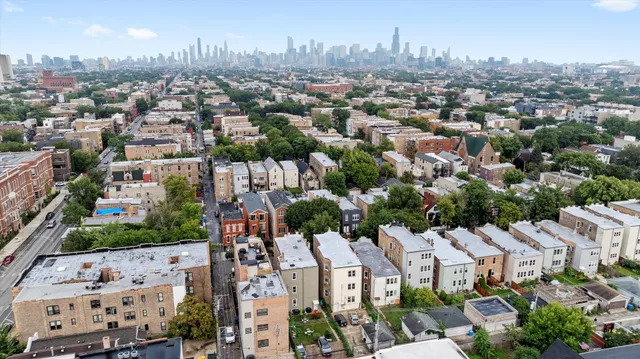 an aerial view of multiple house