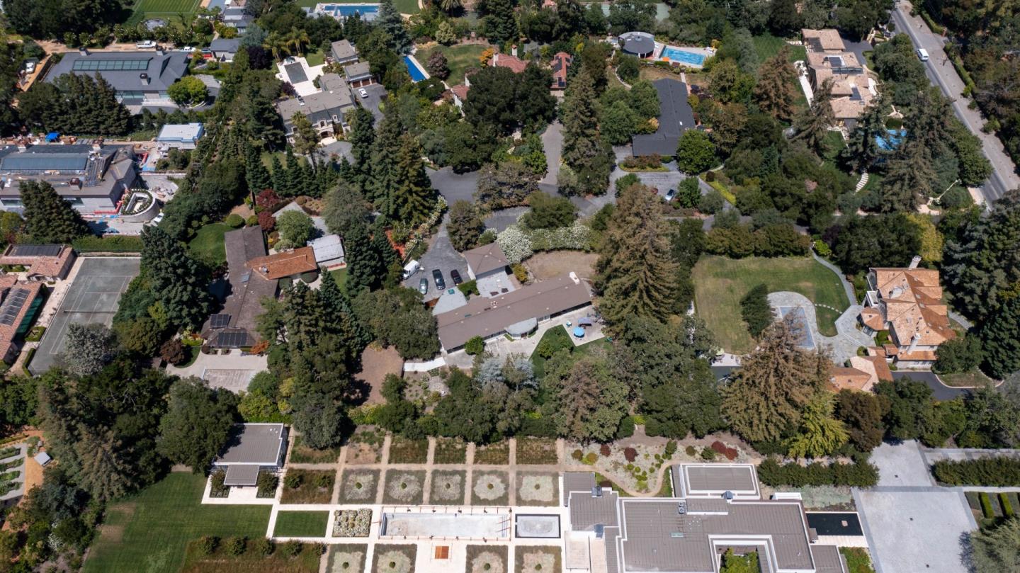 81 Clay Drive Atherton, CA 94027 - Photo 8 of 8 an aerial view of house with yard and swimming pool