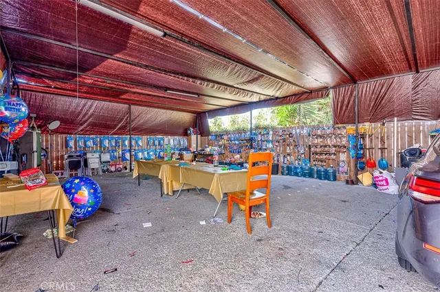 a view of a room with racks