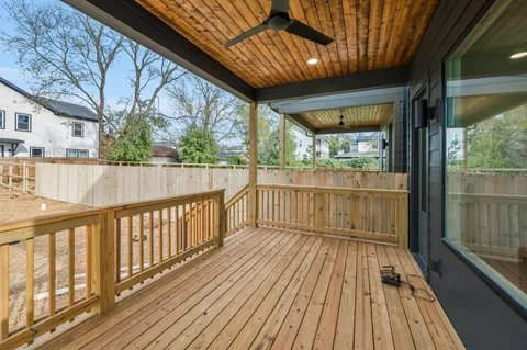 a view of deck with wooden floor