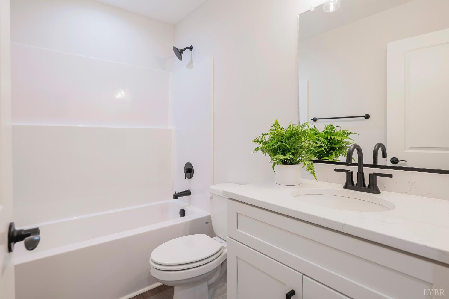 536 Leesville Road, Unit 207 Lynchburg, VA 24502 - Photo 26 of 47 a bathroom with a sink a toilet a mirror and shower
