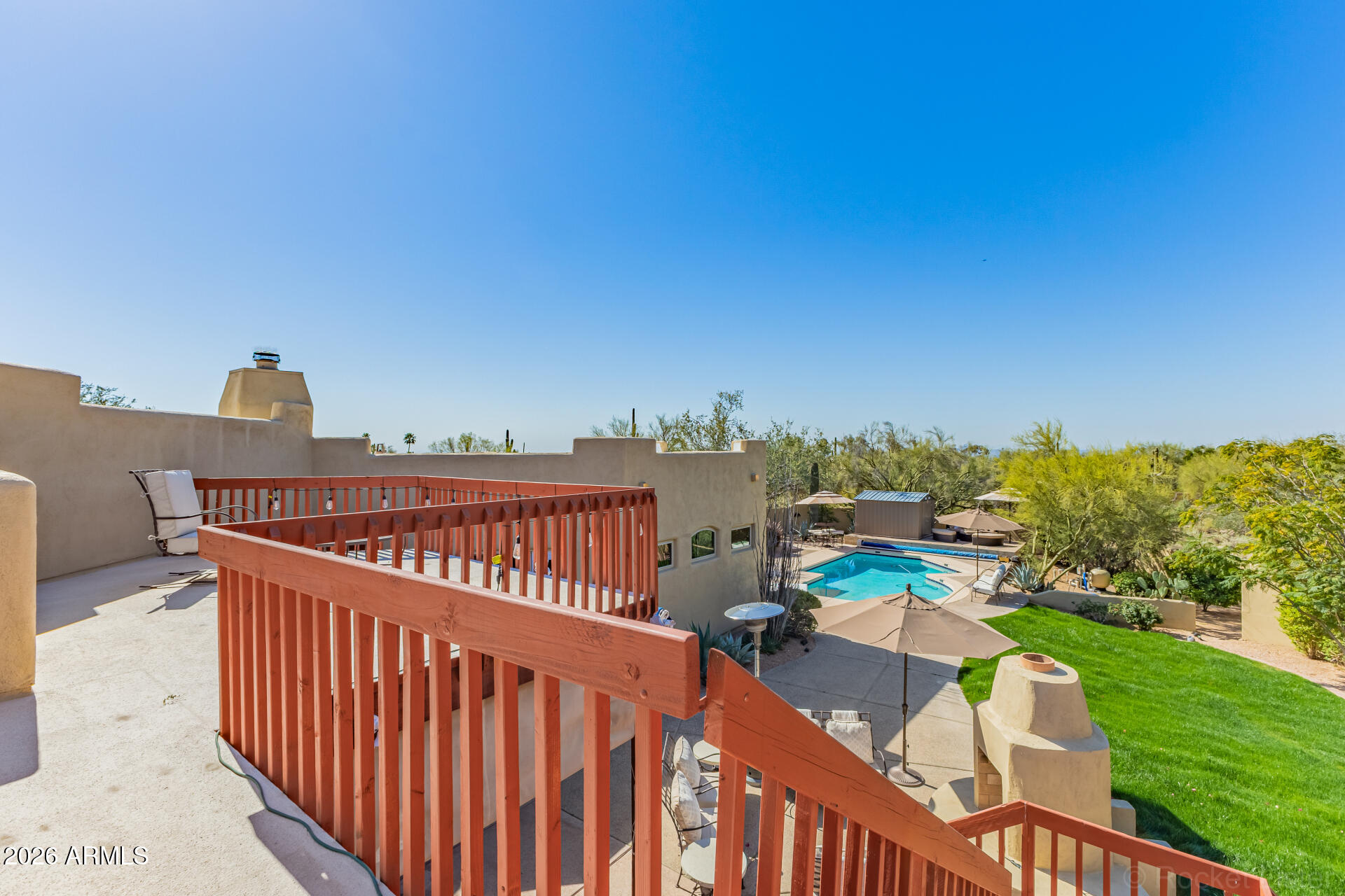 8549 East Bronco Trail Scottsdale, AZ 85255 - Photo 51 of 67 a view of a balcony with city