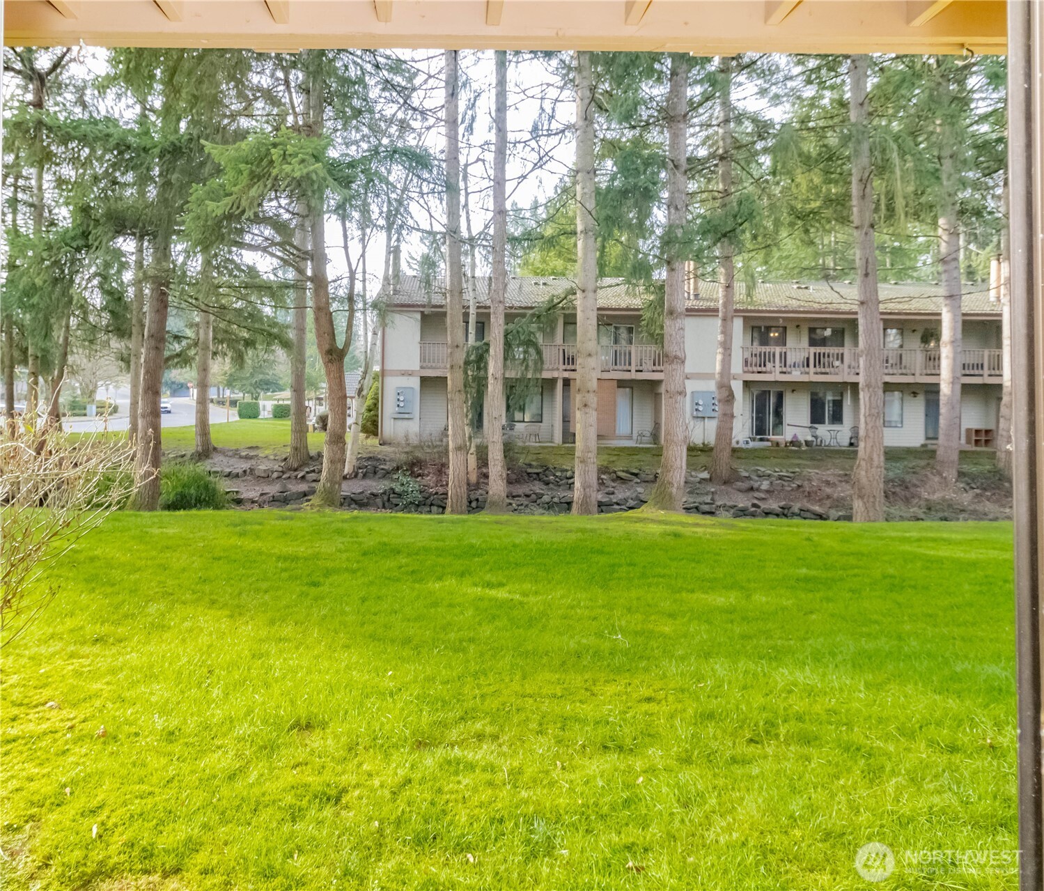 17425 119th Lane Southeast, Unit D12 Renton, WA 98058 - Photo 24 of 25 a view of a house with a big yard and large trees