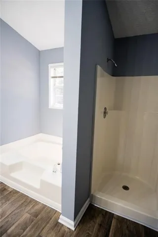 a bathroom with a shower