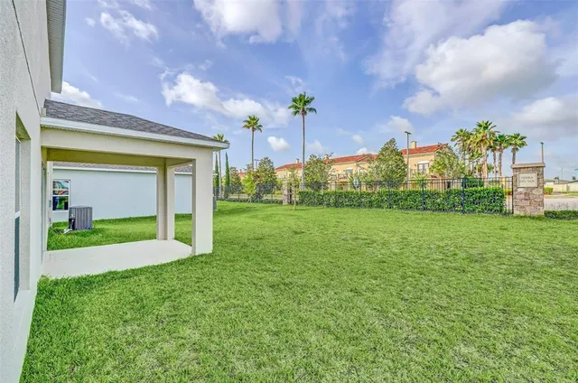 a house view with garden space